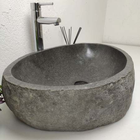 Накладная раковина из речного камня RS01238 (63*42*15) фото