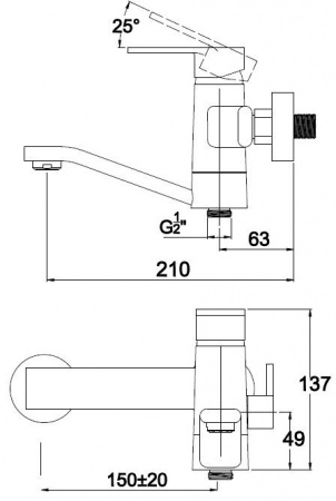 Смеситель для ванны с душем Kaiser Sonat 34522 фото