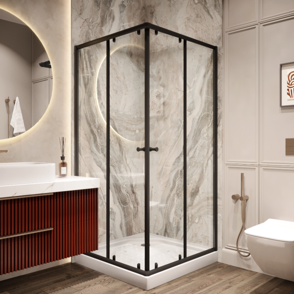 Душевой уголок Parly ZEQ911B 90x90 черный фото