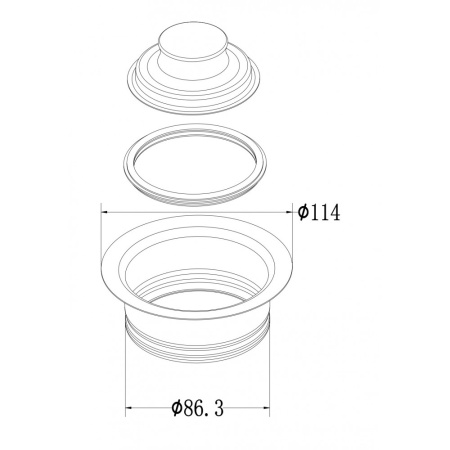Горловина для измельчителей Milacio MC.033.GD брашированное золото фото