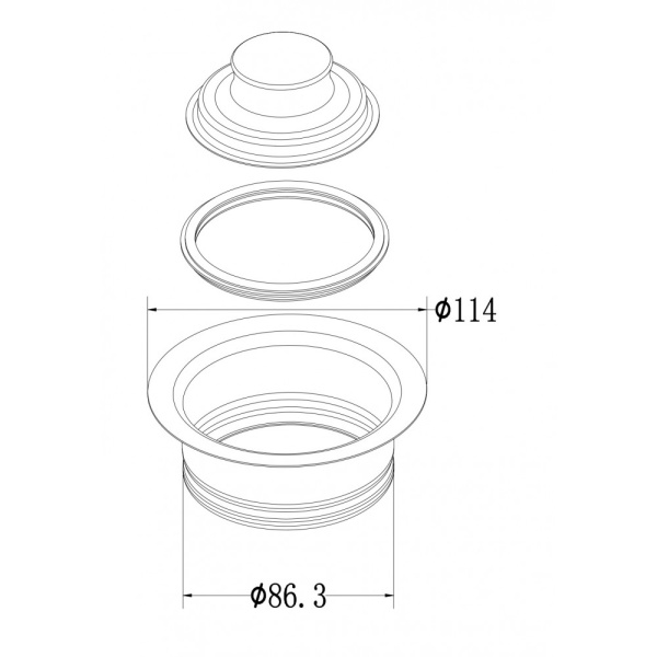 Горловина для измельчителей Milacio MC.033.GM вороненая сталь фото