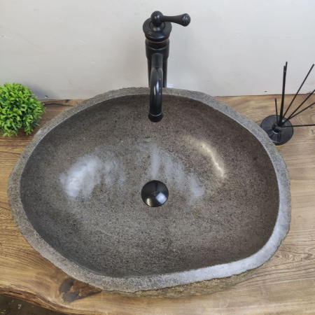Накладная раковина из речного камня RS01180 (58*46*15) c11 фото