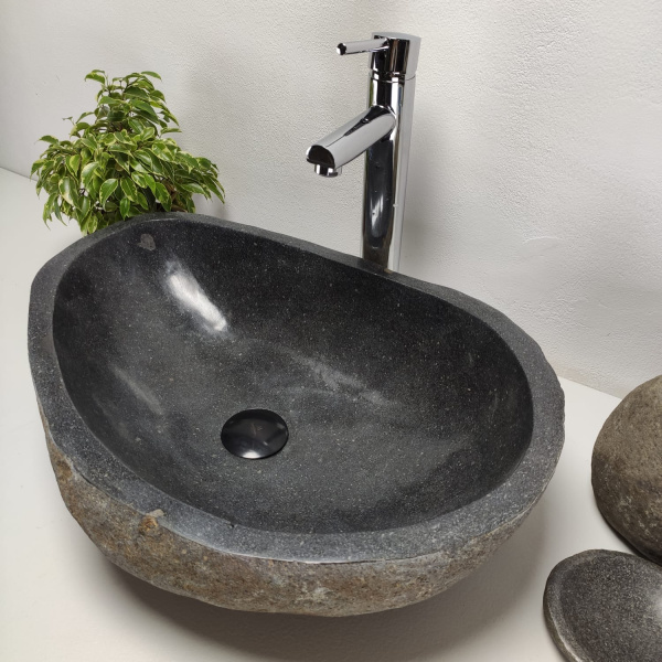 Накладная раковина из речного камня RS0891 (55*39*15) фото