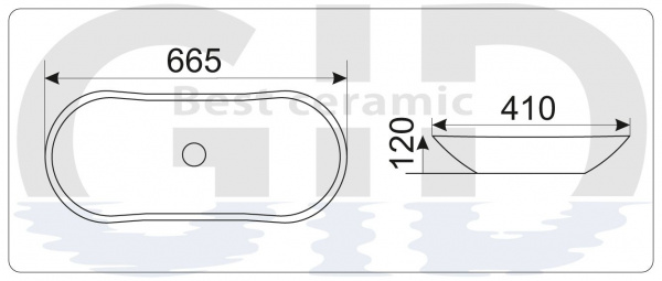 Накладная раковина CeramaLux MNC 503H012 фото
