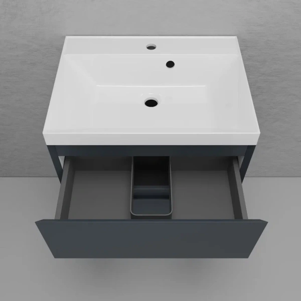 Тумба подвесная под раковину Style Line Манхэттен 60 ЛС-00002366 графит фото