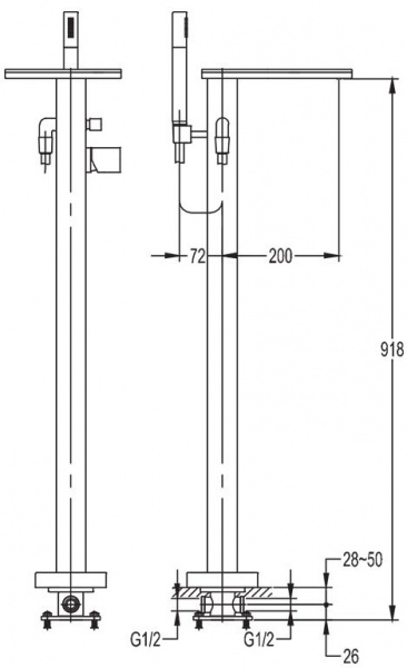 Смеситель для ванны напольный Cezares Cascado CASCADO-VDP-01 фото
