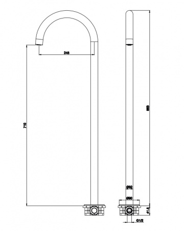 Излив для ванны Omnires Y WWYCR хром фото