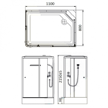 Душевая кабина Bolu Asimetras BL-115m R фото