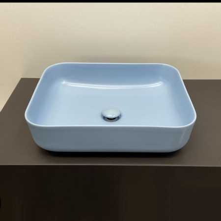 Накладная раковина Comforty T-Y9378ML 00-00007638 50x39 голубая матовая фото