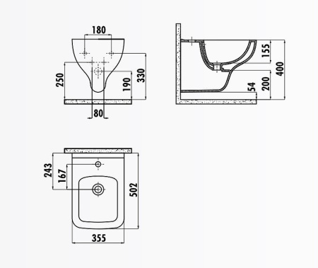 Биде Creavit Bene BN510-00CB00E-0000 подвесное Белое фото