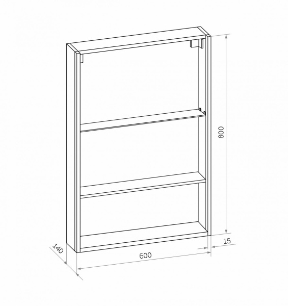 Зеркало-шкаф с подсветкой Art&Max Foggia AM-Fog-600-800-1D-R-DS-F-Nero 60x80 фото