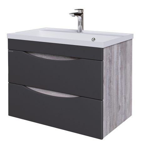 Тумба под раковину Grossman Талис-80 108013 бетон пайн/графит фото