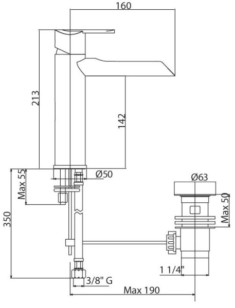 Смеситель для раковины Cezares Heaven HEAVEN-LSM1-01-Cr фото