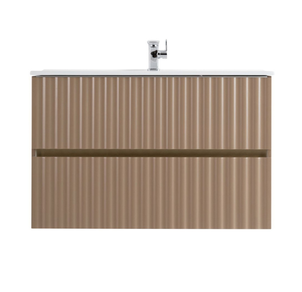 Тумба с раковиной Art&Max Elegant AM-ELEGANT-900-2C-SO-CM-LED капучино матовый / с подсветкой фото