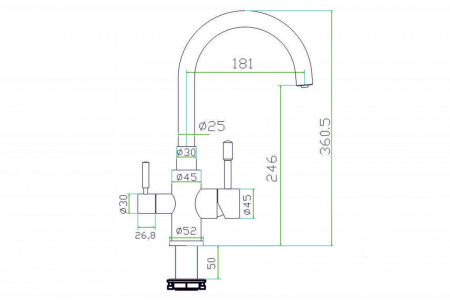 Смеситель для кухни кухни с фильтром для воды Zorg Inox Fontas SZR-1339 фото