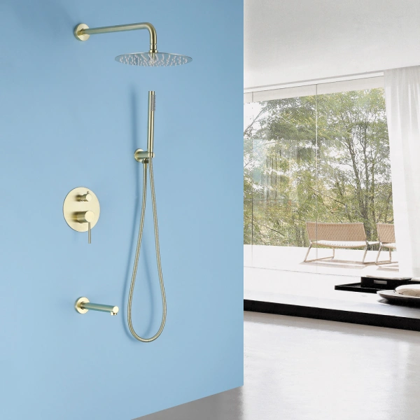 Душевая система скрытого монтажа Abber Emotion AF8817G матовое золото фото