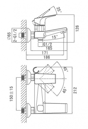Смеситель для ванны с душем D&K Hertz Rhein DA1293201 фото
