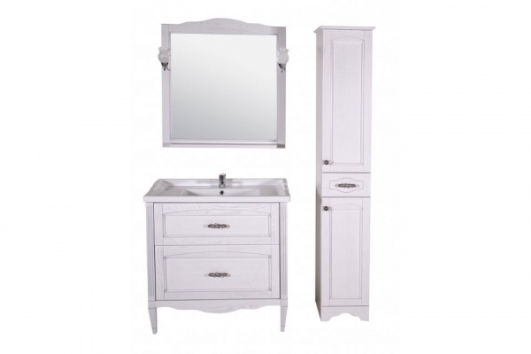 Тумба с раковиной ASB-Woodline Римини Nuovo 10182 белая фото