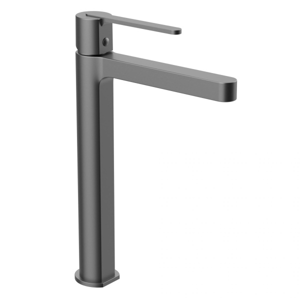 Высокий смеситель для раковины AltroBagno Unione 010222 GrMt серый металл фото