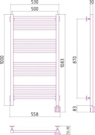Электрический полотенцесушитель Сунержа Модус 00-0521-1050 фото