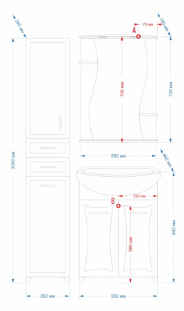 Зеркало-шкаф Misty Лиана 55 Э-Лиа02055-01СвП R фото