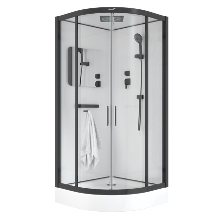 Душевая кабина Cerutti SPA Viva VIVA101B 100x100 черная фото