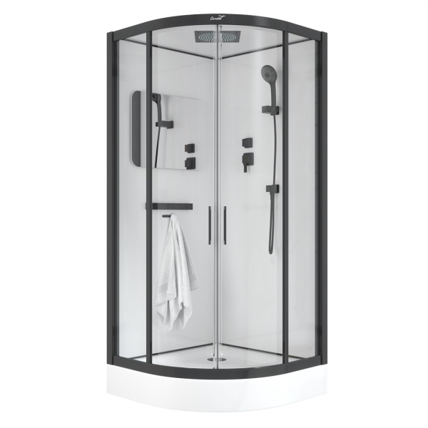 Душевая кабина Cerutti SPA Viva VIVA101B 100x100 черная фото