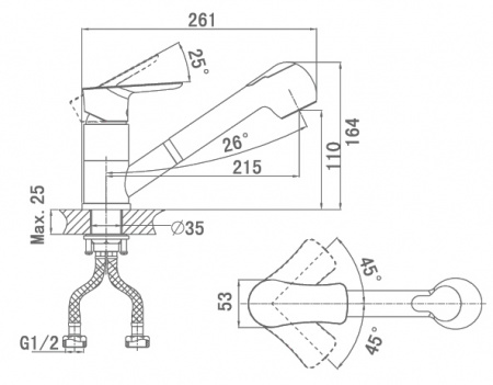 Смеситель для кухни D&K Reisling Rhein DA1272501 фото