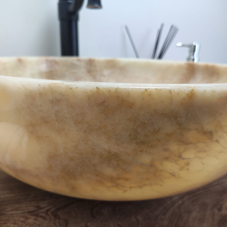 Накладная раковина из оникса Bowl Sunset Medium Tin Lip BO-00827 фото