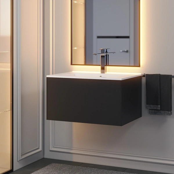 Тумба под раковину Uperwood Parma 65 3930205461 черная фото