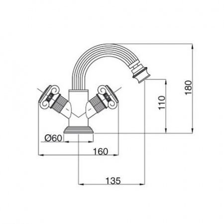 Смеситель для биде двухвентильный Cezares Olimp OLIMP-BS2-01-O хром фото