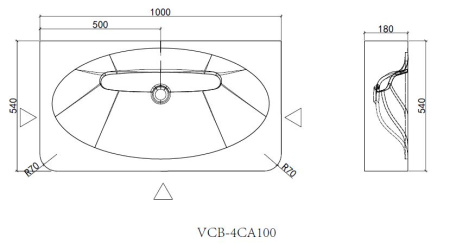 Раковина Vincea Caprise VCB-4CA100MWLG белый матовый / светло-серый матовый фото
