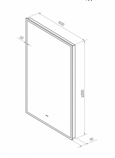 Зеркало с подсветкой Art&Max Sorrento AM-Sor-600-1200-DS-F 60x120 черное фото