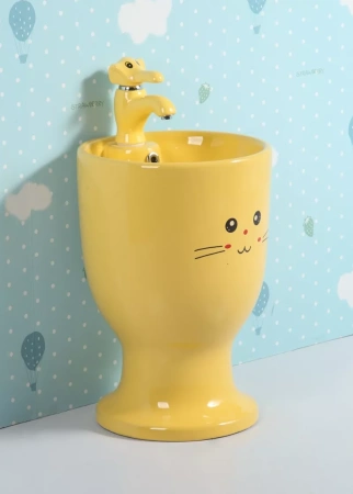 Напольная детская раковина Gid Nb193-Y 69912 37x37 желтая фото