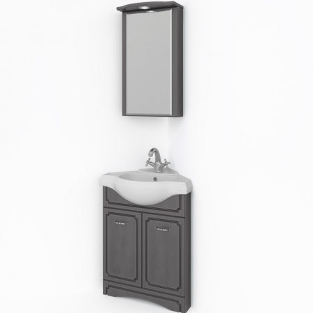 Зеркало-шкаф угловой Kaksa Патина 004535 серый с черным фото