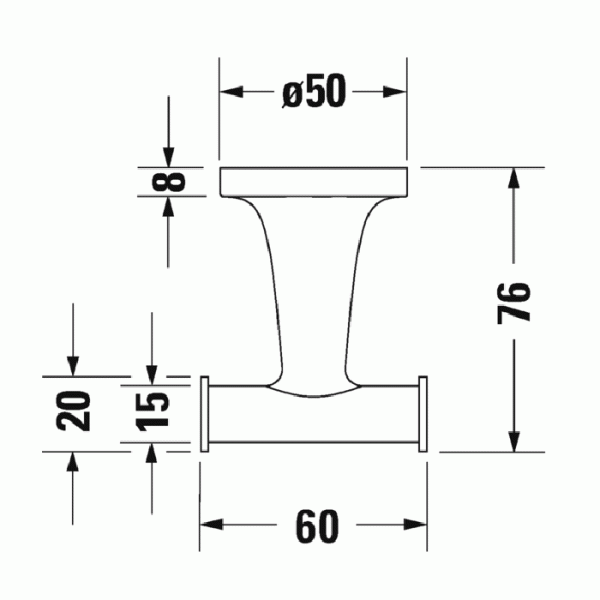 Двойной крючок для ванной Duravit Starck T 0099304600 черный матовый фото