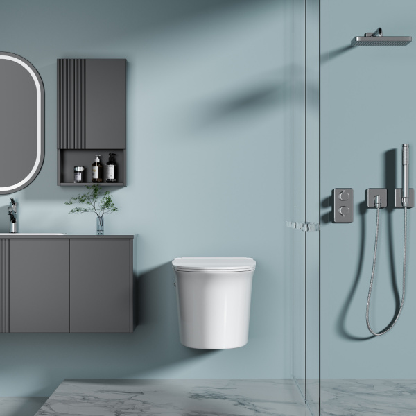 Подвесной унитаз с импульсным смывом Abber Bequem AC1124P фото