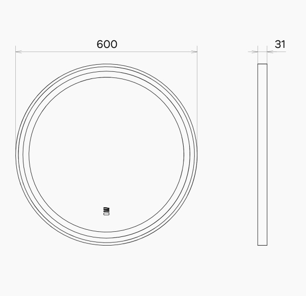 Зеркало с подсветкой, сенсорным выключателем Comforty Лея 60 00-00019348 матовое золото фото