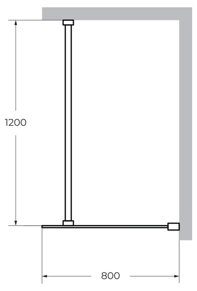 Душевая перегородка Cezares Liberta LIBERTA-L-1-80-120-BR-NERO стекло бронзовое, профиль черный фото