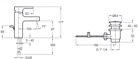 Смеситель для раковины Jacob Delafon Strayt E37327-CP фото