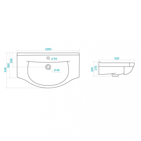 Раковина Бриклаер Сантек Эльбрус 100 фото