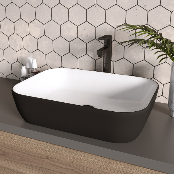 Раковина-чаша Grossman 46 GR-4041BW Белая черная фото