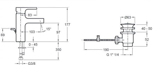 Смеситель для раковины Jacob Delafon Strayt E37327-CP фото
