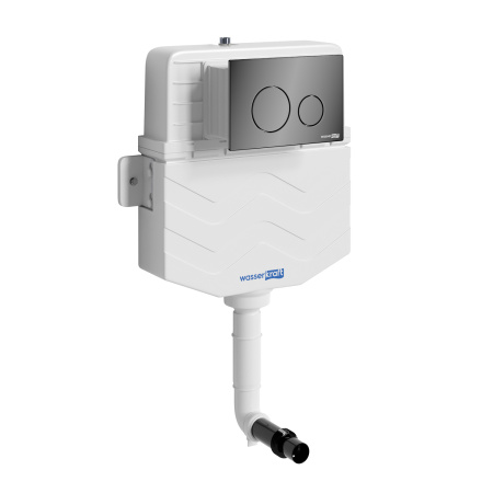 Бачок скрытого монтажа WasserKRAFT Aller 10TLT.031.ME.PB02 с кнопкой черный глянец фото