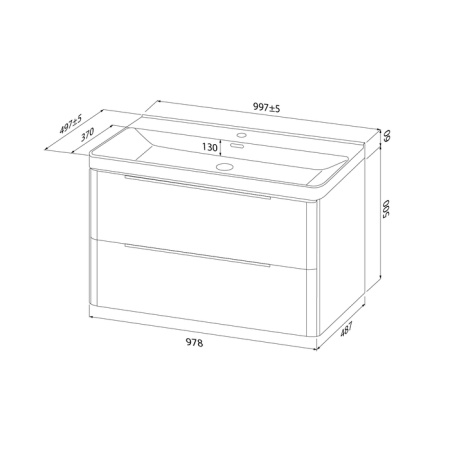 Тумба с раковиной Iddis Cloud X CLX10W0i95K 100 см, белый глянец фото