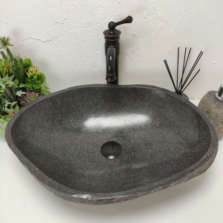 Накладная раковина из речного камня RS01476 (58*41*15) F23 фото