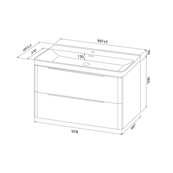 Тумба с раковиной Iddis Cloud X CLX10W0i95K 100 см, белый глянец фото