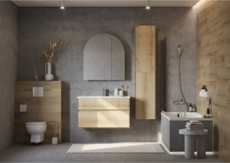 Зеркальный шкаф Акватон Санта-Барбара 80 1A286502CB820 графит фото