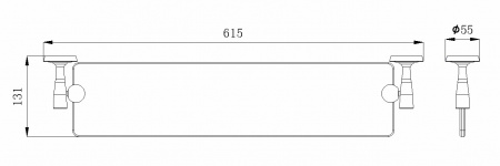 Полка стеклянная Rush Balearic BA39610 фото