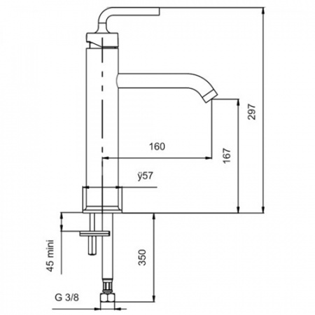 Высокий смеситель для раковины Jacob Delafon Purist E14404-4A-CP фото